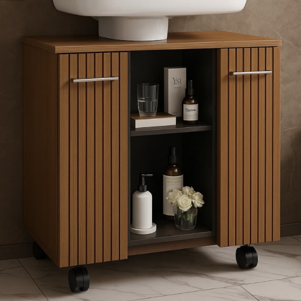 Gabinete de Banheiro Premium Organizador Para Pia de Coluna - JM3 Móveis