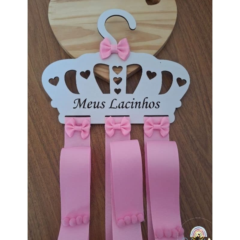 Organizador de Laços infantil, porta laço MDF meus lacinhos, Acessório Infantil menina