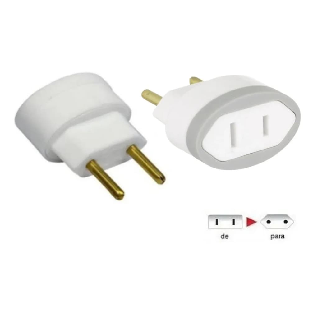 Plug Adaptador 2p Pb P 2p Chato 10a Dn1549 Daneva