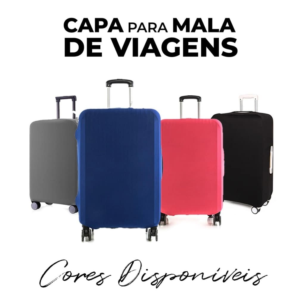 Capa Para Mala De Viagem Estampada Malha Suplex Tema Viagens