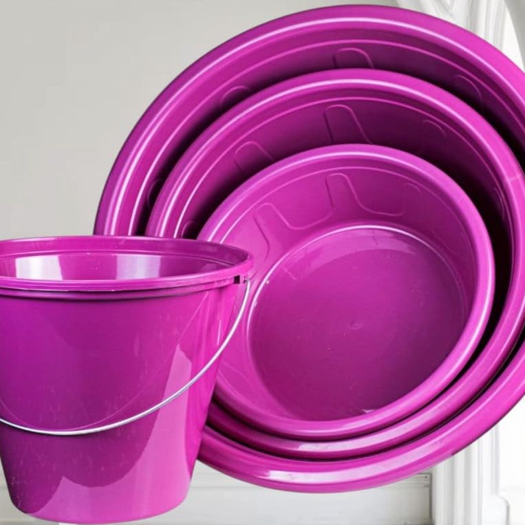 Kit Lavanderia com 3 Bacias 28L + 15L + 7,5L e 1 Balde 5,5L Multiuso Utilidades