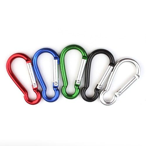 Kit 10/20 Mosquetão de Alumínio Colorido 5cm Multiuso Chaveiro Camping Escalada Pesca