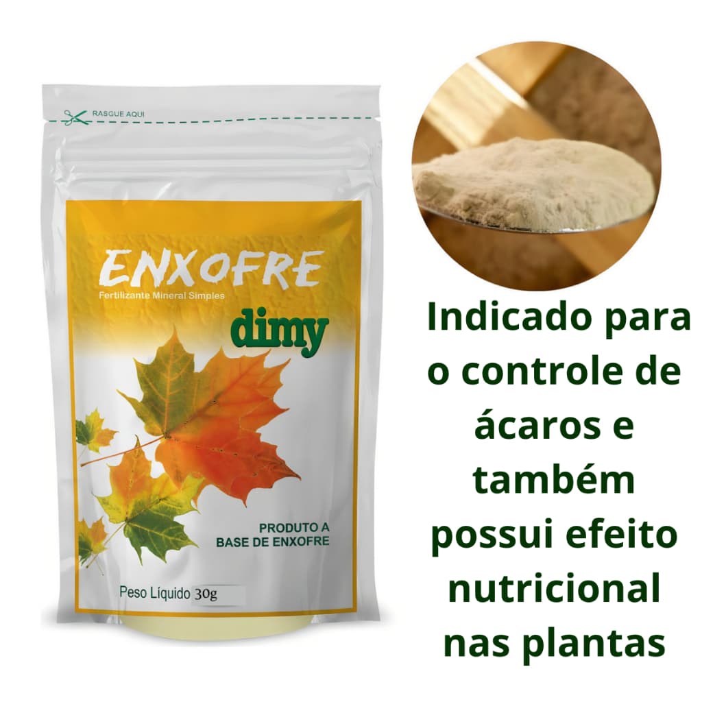 Enxofre Pó 30g – Controle Natural de Pragas e Fungos para Plantas