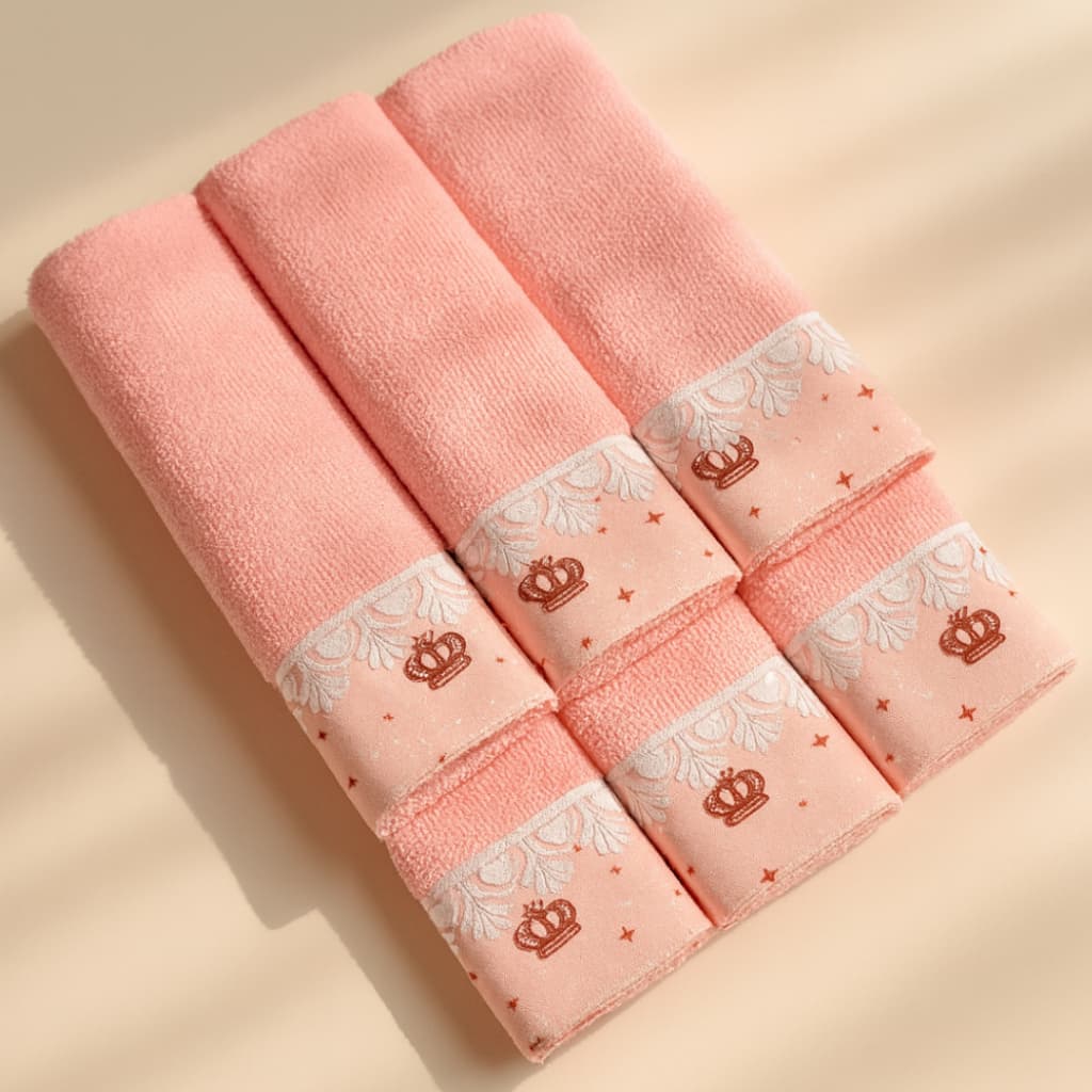 Kit Toalha Ombro Babete 6 Unidades Bebê Colorido Tecido Felpudo Super Absorvente