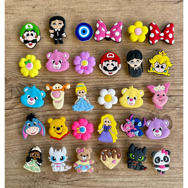 Apliques Emborrachados para Babuche - Escolha o pin de sua preferencia