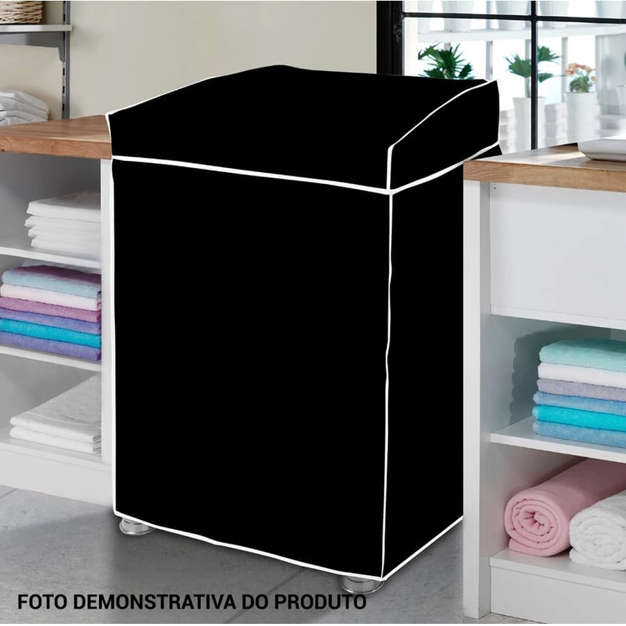 Capa de Lavar Lavadora de Roupas Vinil Luxo Tampa e Saia Proteção Total Electrolux Brastemp Consul