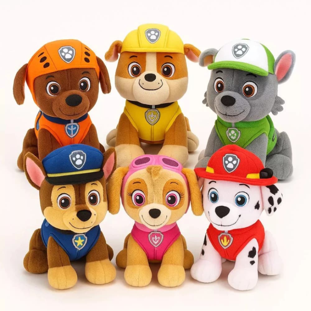 Boneco De Pelúcia Patrulha Canina 22 Cm Original Chase - Marshall - Zuma - Skye - Rocky - Rubble
