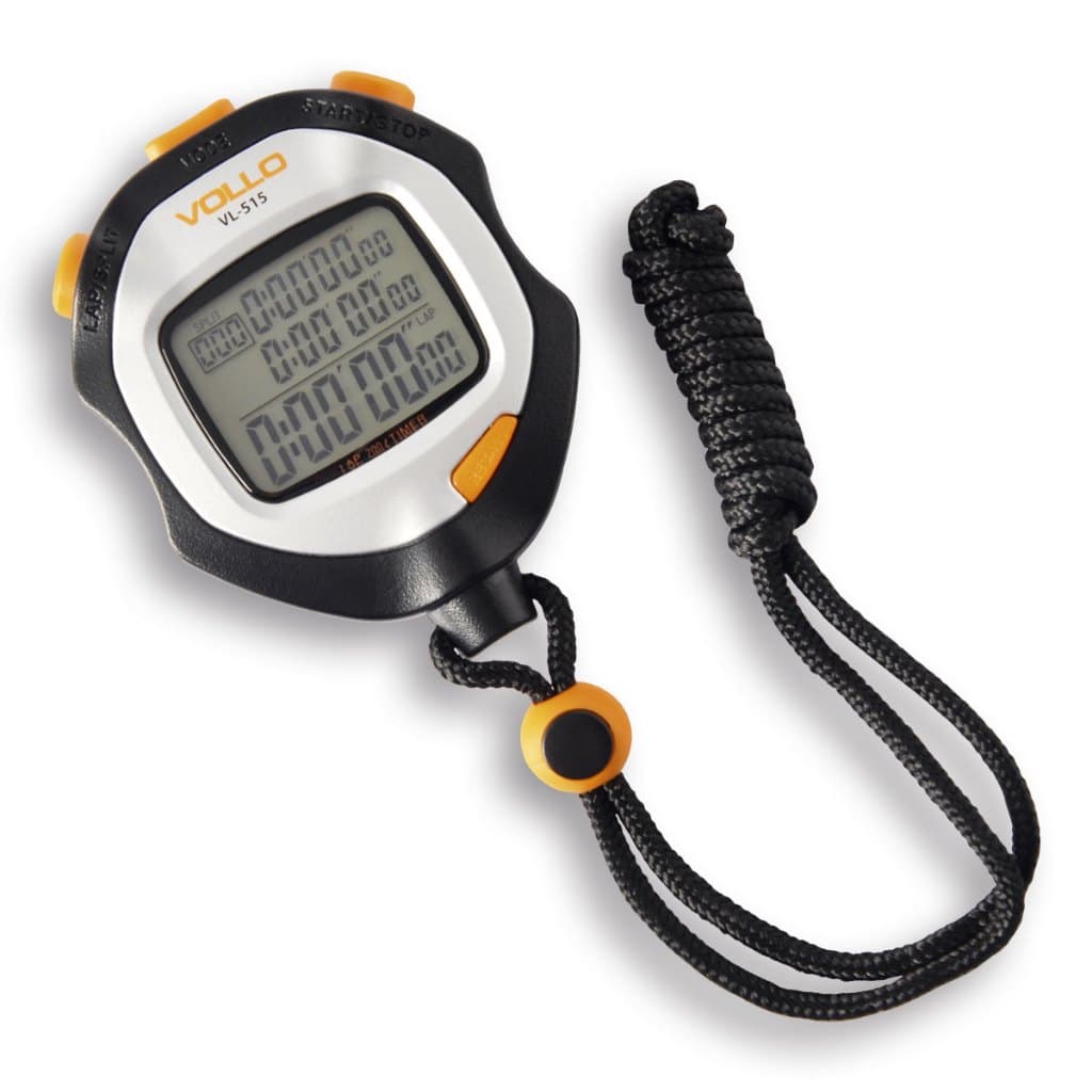 Cronômetro Digital Profissional Vl-515 C/ 200 Memorias Preto e Laranja Vollo