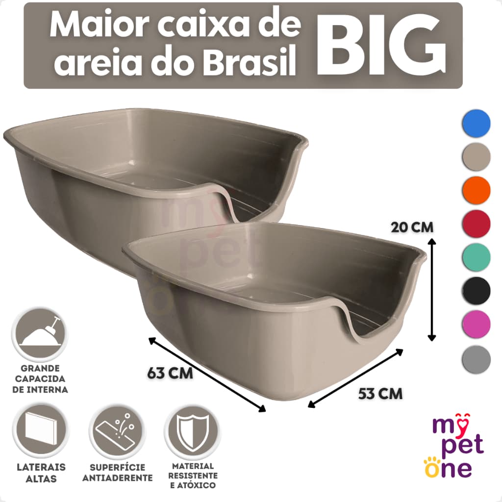 Kit 2 Caixa de Areia para Gatos Funda Big Alvorada Pet