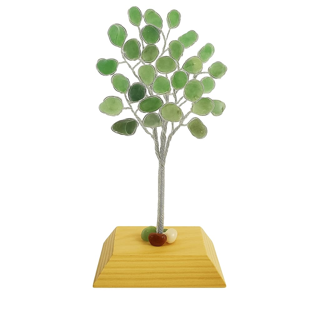 Árvore de Pedra Quartzo Verde Grande 17cm | Decoração e Energização de Ambientes | Feng Shui Artesanal