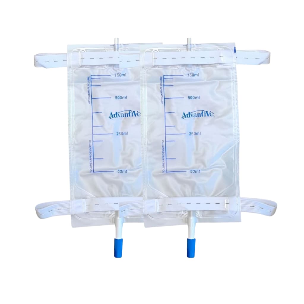 Kit 2 Bolsas Coletora De Urina Perna 750ml Estéril Movel Advantive