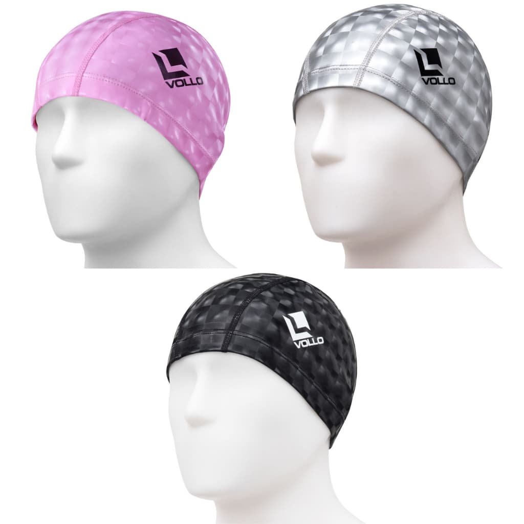 Touca Natação PU 3D Adulto Vollo Piscina Mergulho