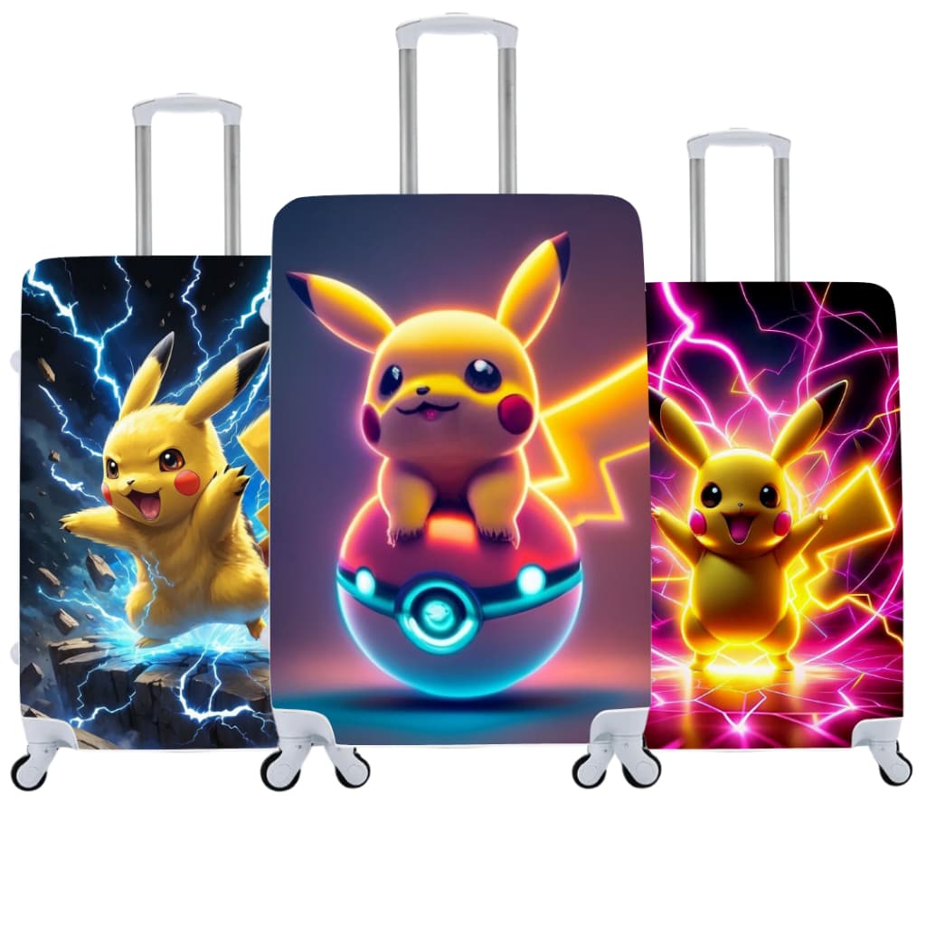Capa De Mala Personalizada Personagens Pikachu Viagens Bagagem