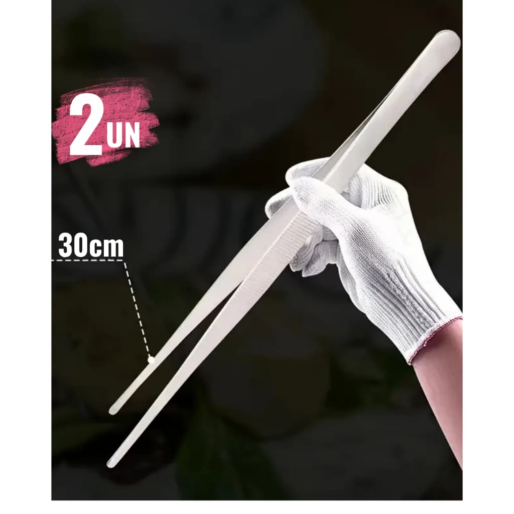 Kits 02 ou 3/1 Pinça Culinaria 30cm Aço Inox Profissional Barman Bartender Bares e Restaurantes