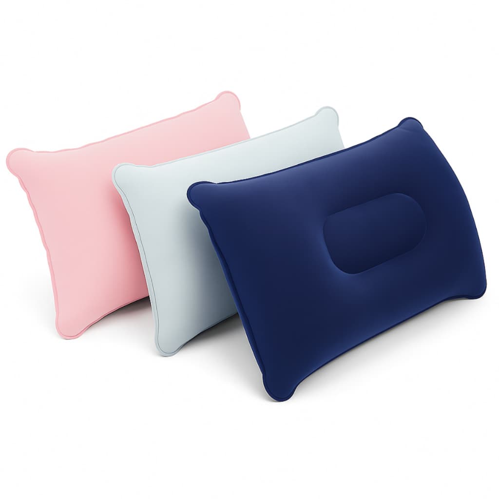 Travesseiro Inflável Almofada Camping Viagem Portátil a Prova D'Água Praia Carro