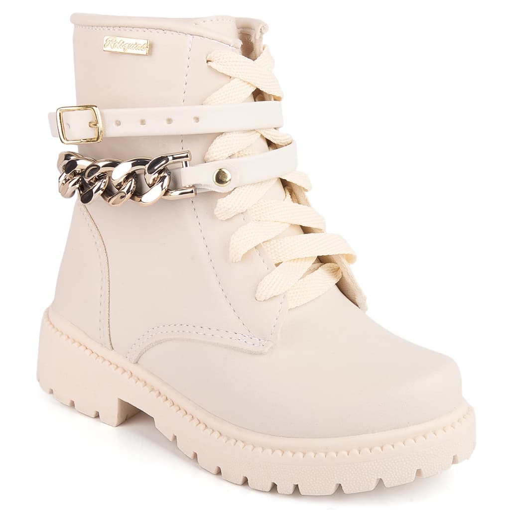 Coturno Infantil Bota Infantil Feminina Maravilhosa Com Enfeite Corrente 20 ao 34