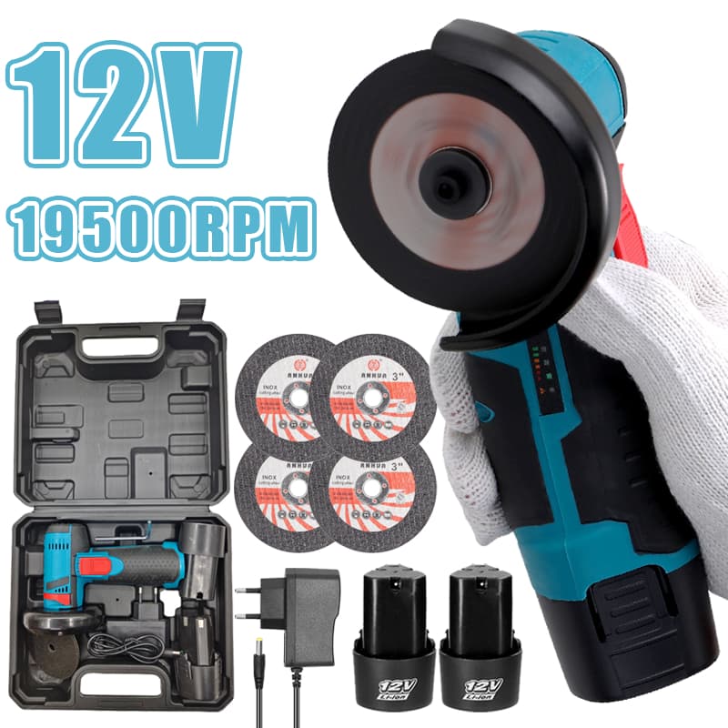 Esmerilhadeira Lixadeira Elétrica Recarregável Sem Fio Bivolt 110v/220v 2 Baterias 12V e Com Maleta