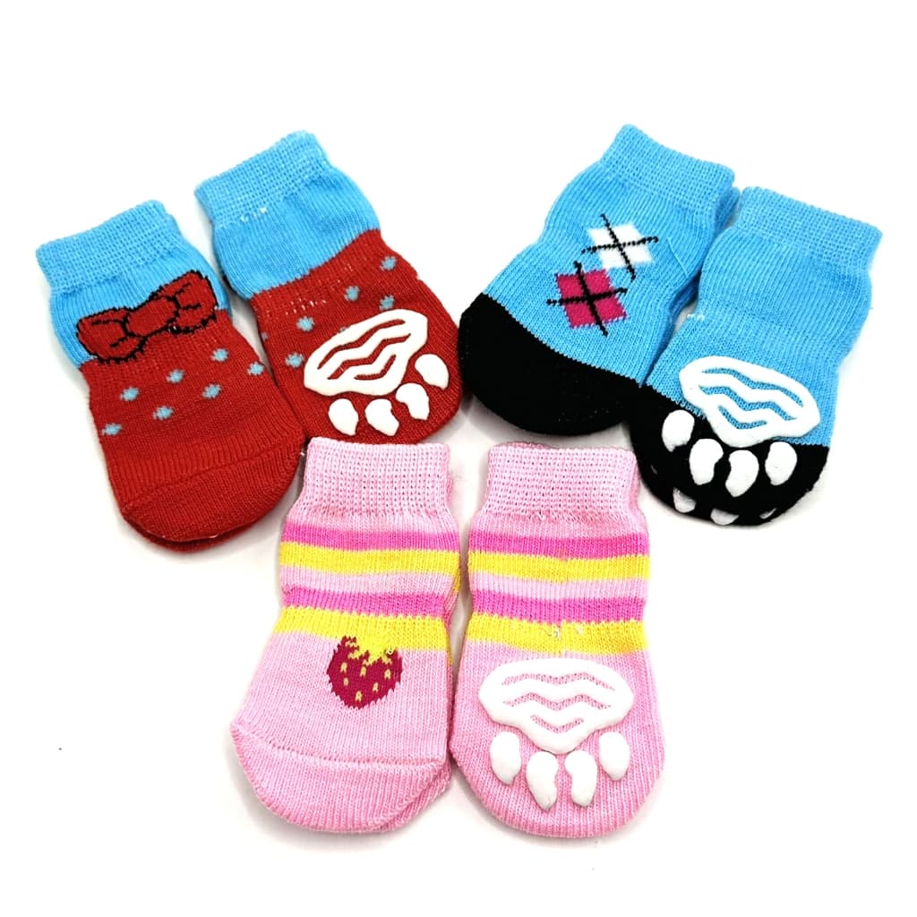 Meias Antiderrapantes Para Cães 4pcs Controle De Tração De Patas Com Proteção