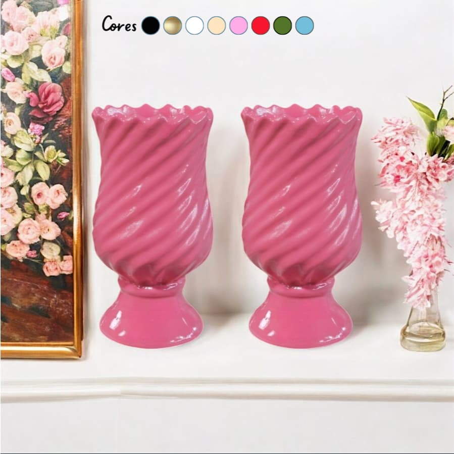 Vasos Pingentes Pequenos 2 Unidades de Cerâmica Decoração de Festa Flores Artificiais 20x10