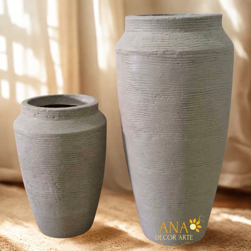 Kit 2 Vasos para Plantas de Polietileno flores decorativos Jarro Tailandês P e M