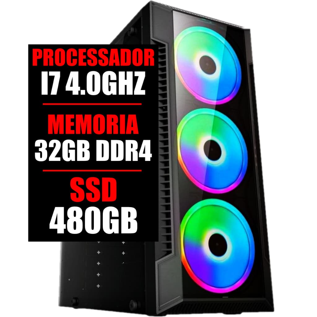 Pc Gamer Intel Core I7 6 Geração 4.0Ghz / 32gb Ram Ddr4 / Ssd 480gb