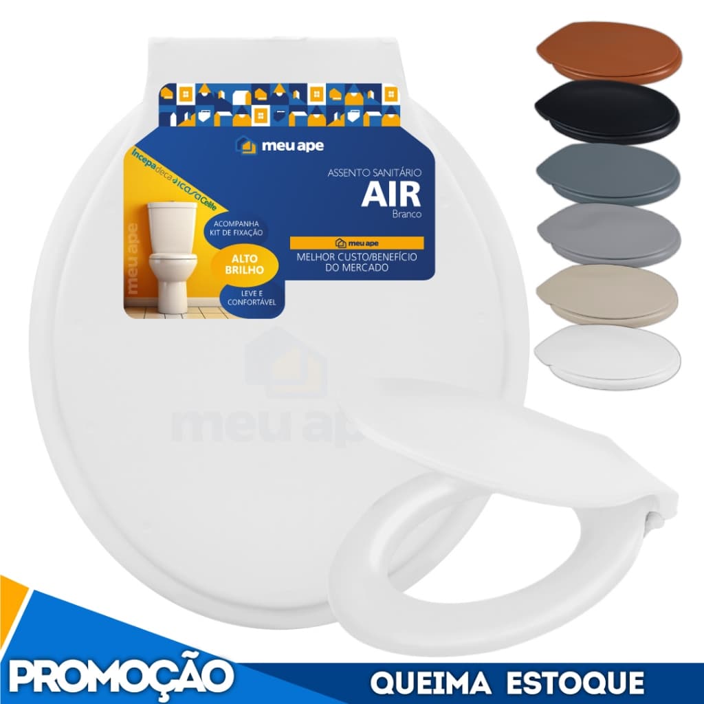 Assento Sanitário Oval Universal Air Economico Basico Deca Icasa Logasa Incepa Tampa Vaso