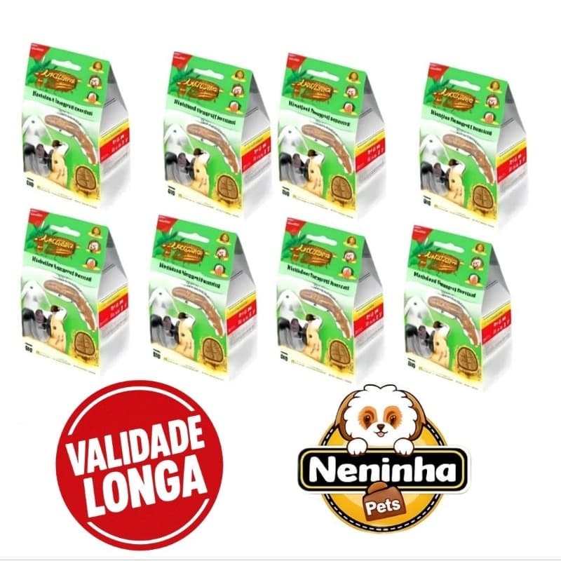 Kit  Biscoitos Para Roedores Petisco Biscottini Pet 80 gr