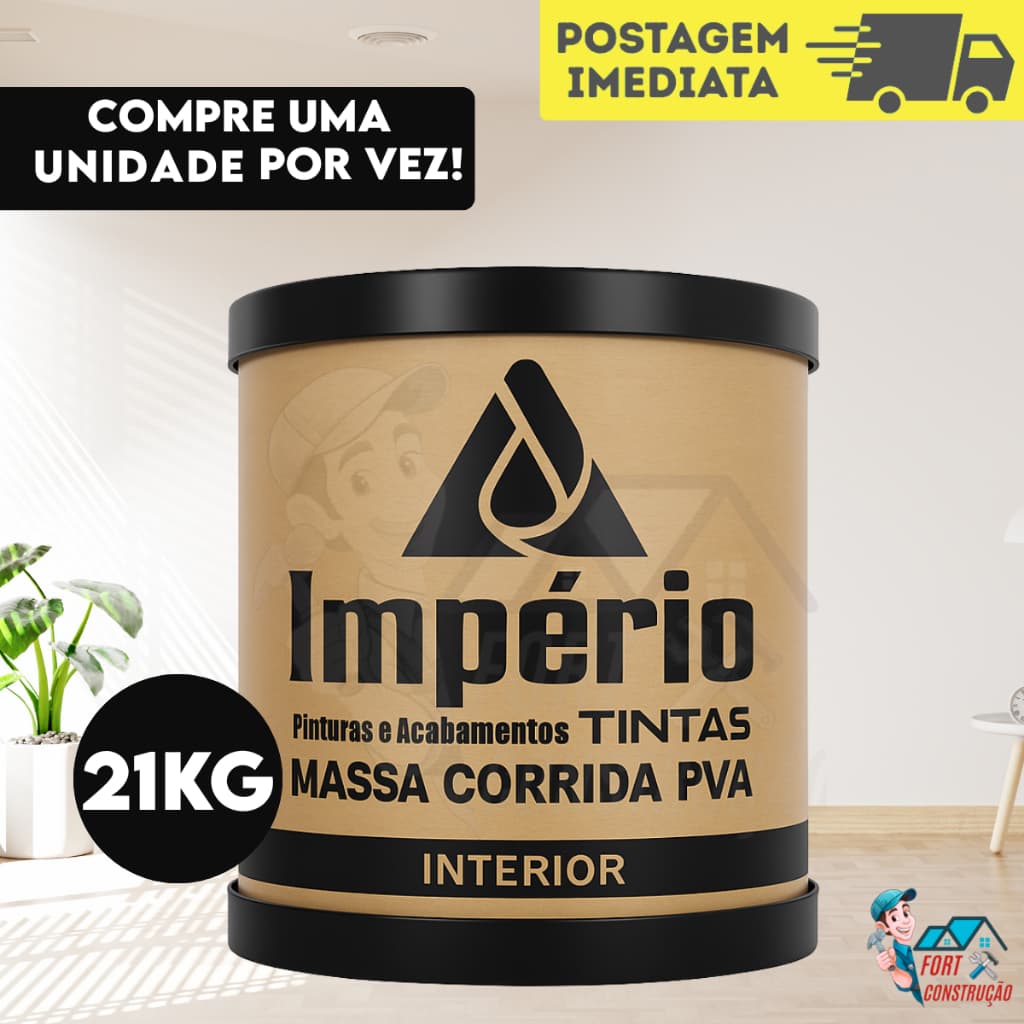 Massa Corrida Premium Pva 21kg Acabamento Nivelador Fácil Aplicação Império parede PROMOÇÃO