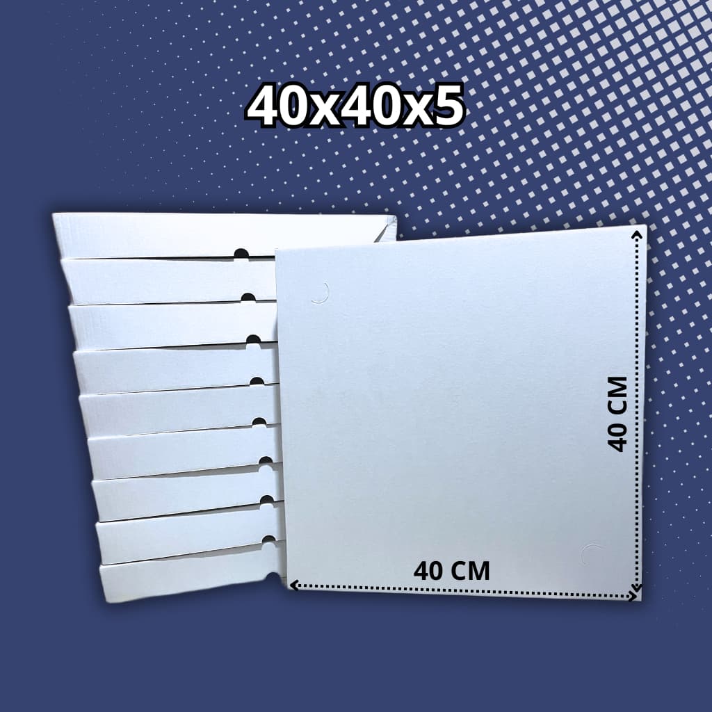 10 Caixas de Papelão Para Salgados Doces Esfihas Quadrada 40x40x5 Grande - Branca