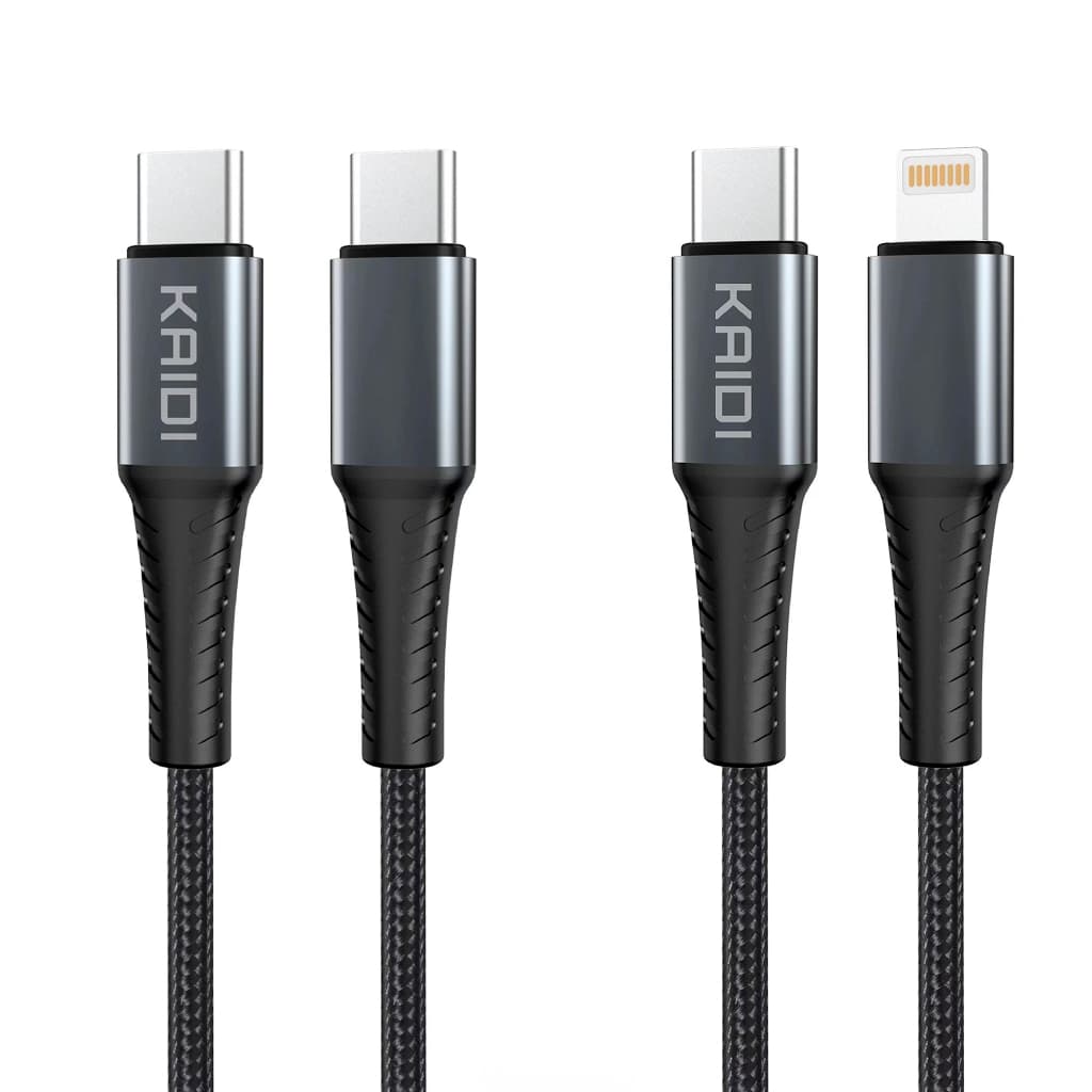 Cabo Carregador Pd Tipo C 60w Kaidi Turbo Nylon Reforçado para iPhone 15 type c