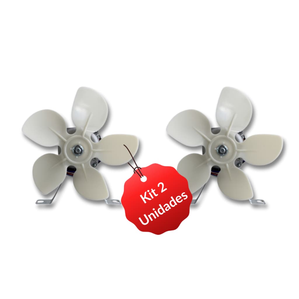 Micro Motor Ventilador Exaustor 1/40 110V/220V Bivolt Hélice Plástica 8” Freezer Balcão - 2 Unidades