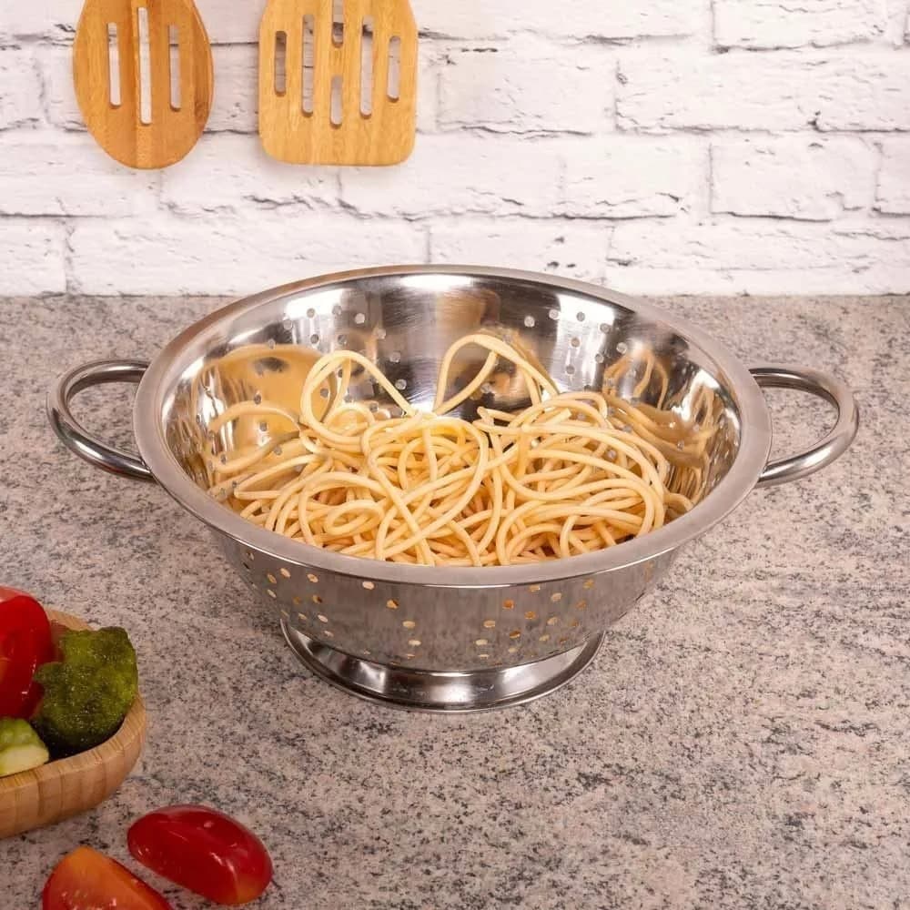 Escorredor De Macarrão Inox Lavador De Arroz