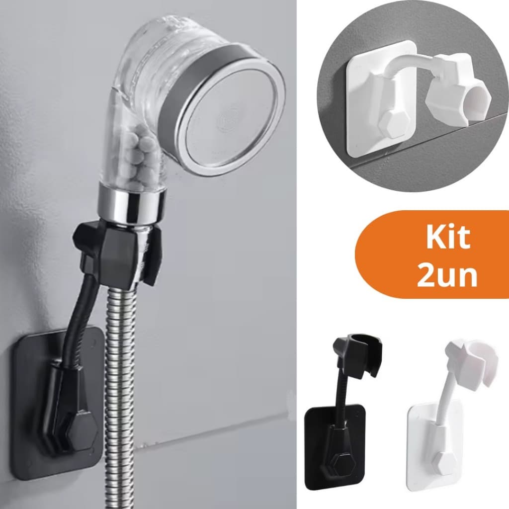 Suporte Adesivo para Chuveirinho e Ducha Higiênica Flexível - Sem Furo
