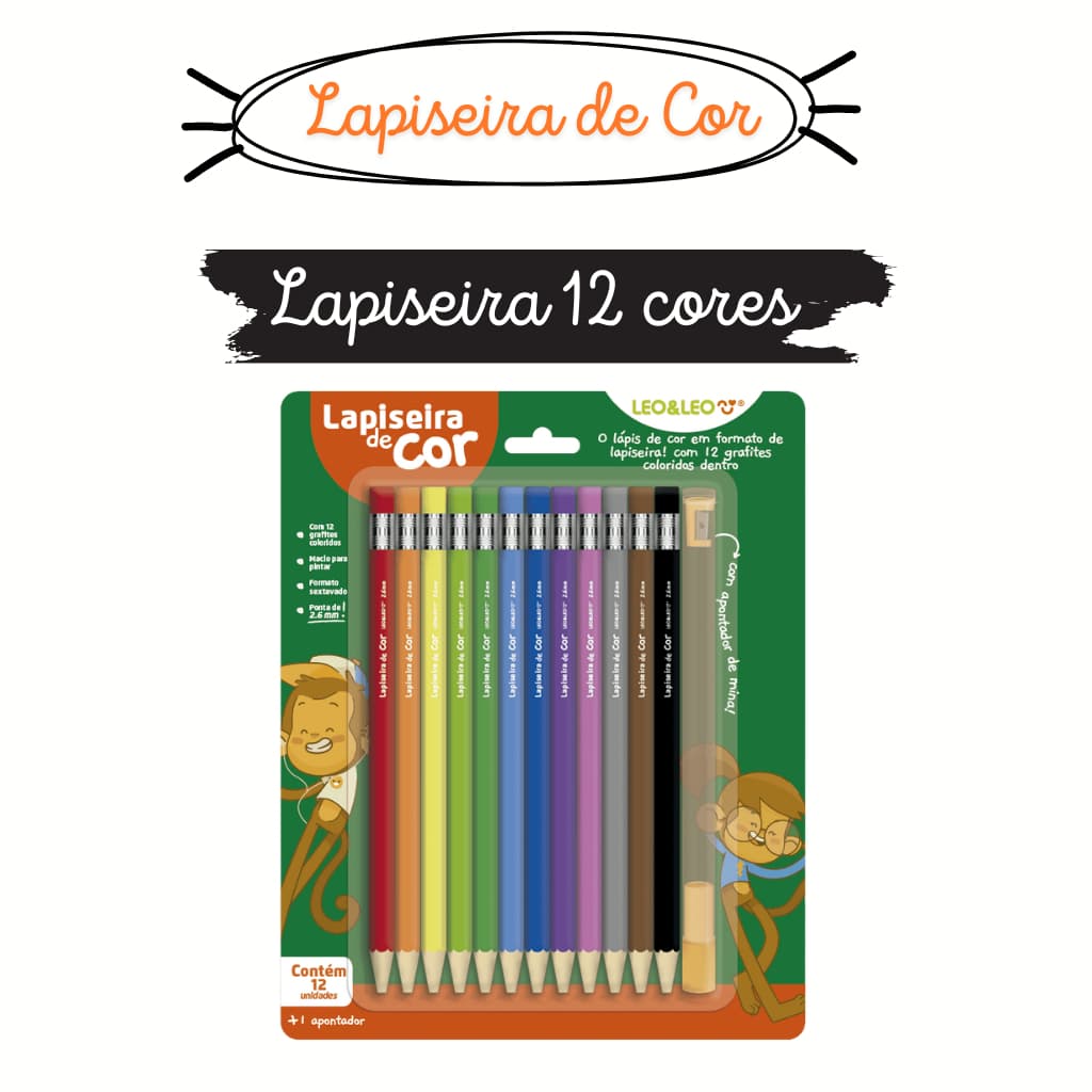Lapiseira De Cor/grafite C/12 Cores Refil Lapiseira - Leo e Leo