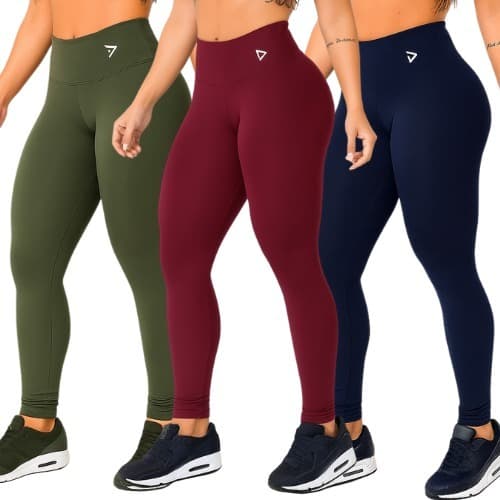Kit 03 Calças Legging Poliéster  Básica Mali