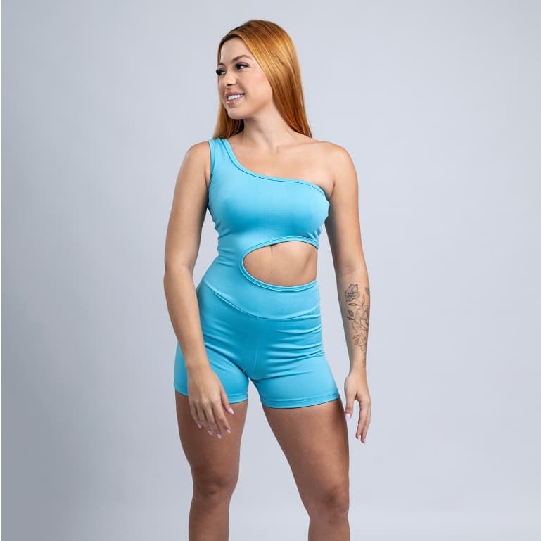 Macaquinho Assimetrico Fitness Academia Feminino