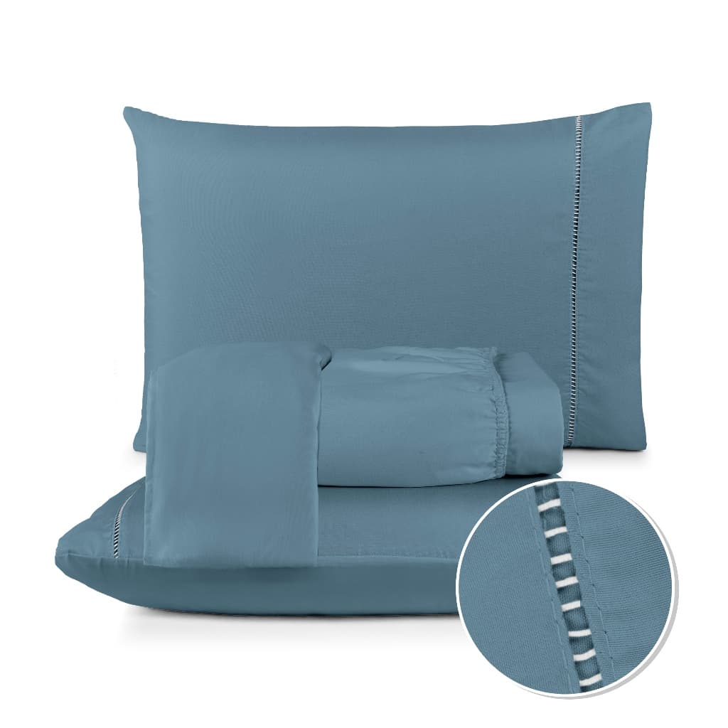 Jogo De Lençol 3 Peças Percal 400 Fios Berço Solteiro Cama Casal Queen King Ponto Palito