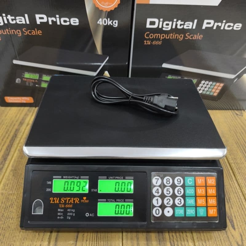 Balança Digital 40 kilos Eletrônica de mercado 110v/220v Bivolt Preto e Branco