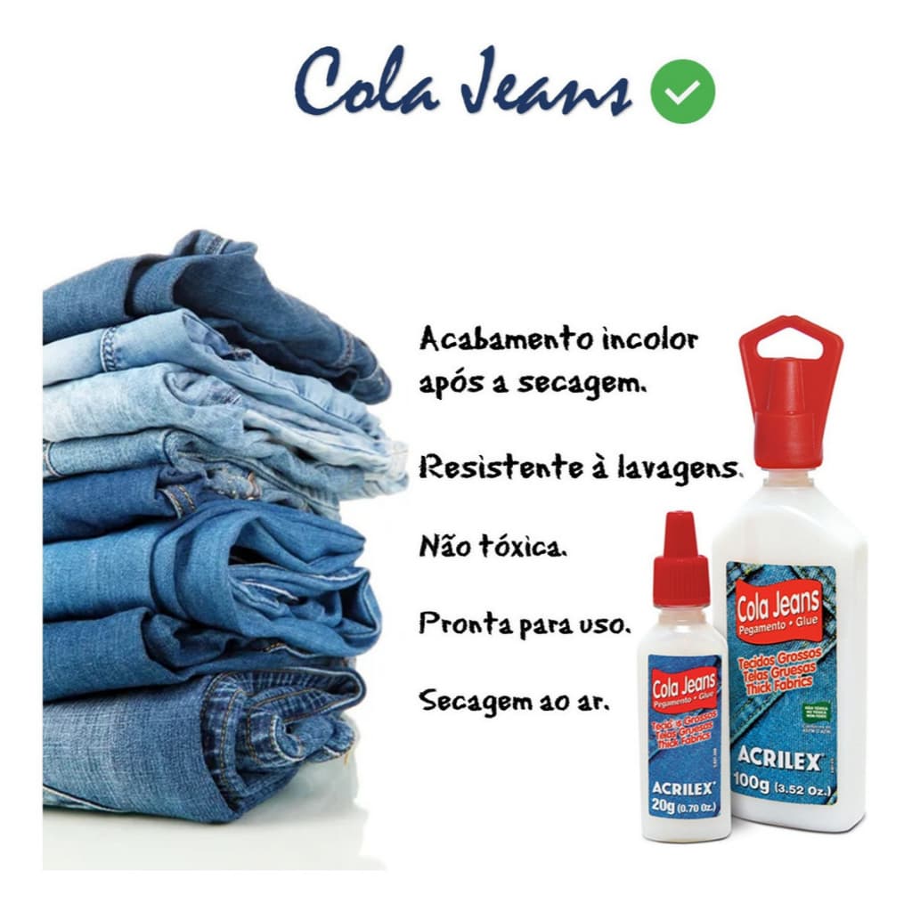 Cola Para Jeans E Tecidos Resistente A Água 20g