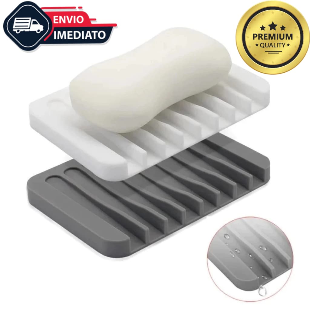 Saboneteira Silicone Compacto com Drenagem Inteligente Antiderrapante Multiuso para Cozinha e Banheiro