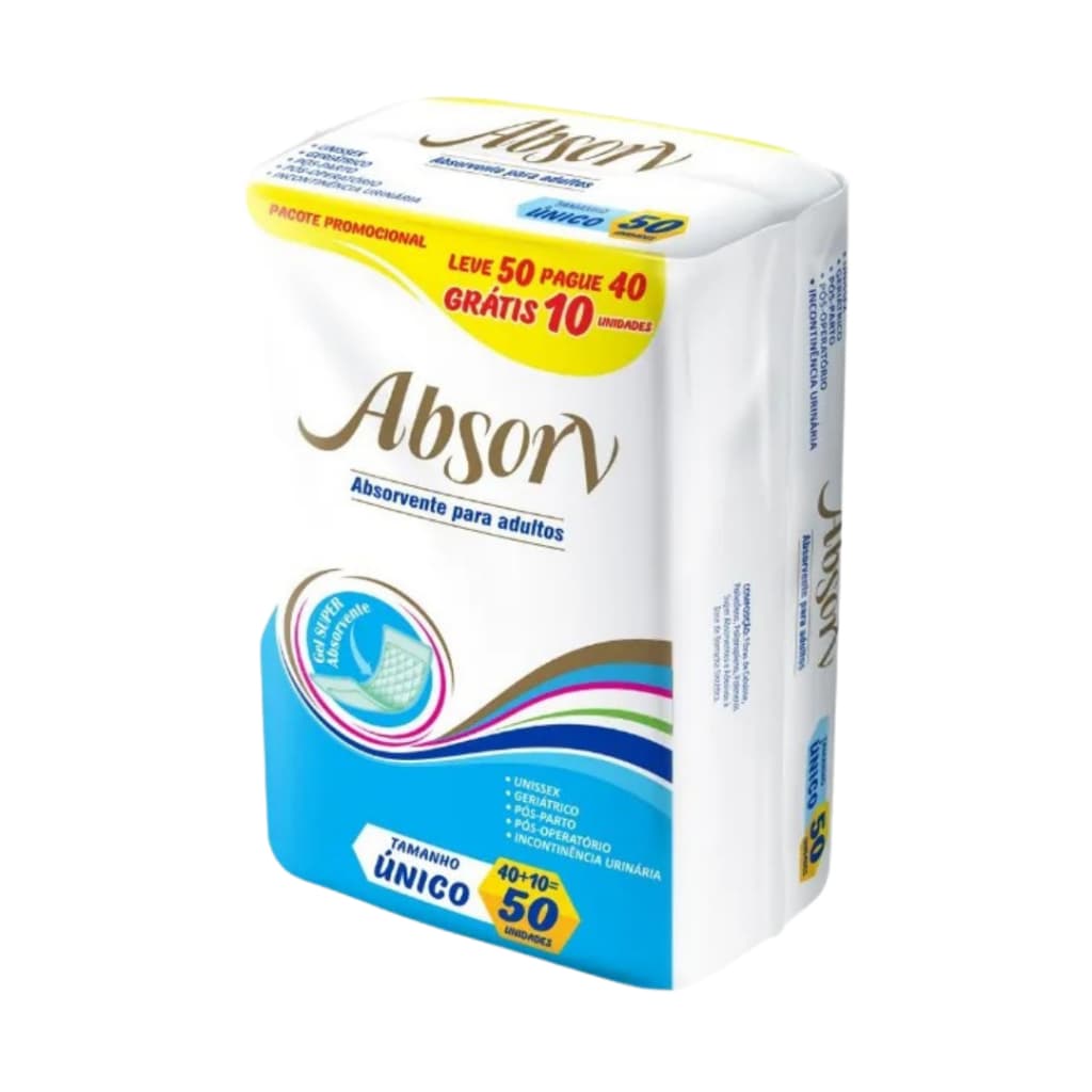 Absorvente Geriátrico Absorv Pós Parto Pós Operatório Adultos 50 Un Barato Revenda