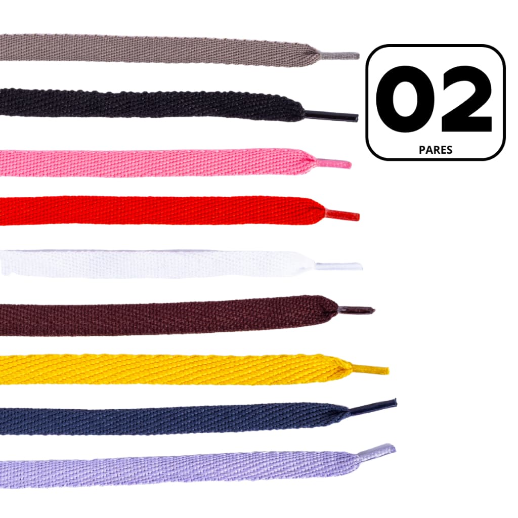 2 Pares de Cadarço Achatado 120cm | Para Tenis | Botas