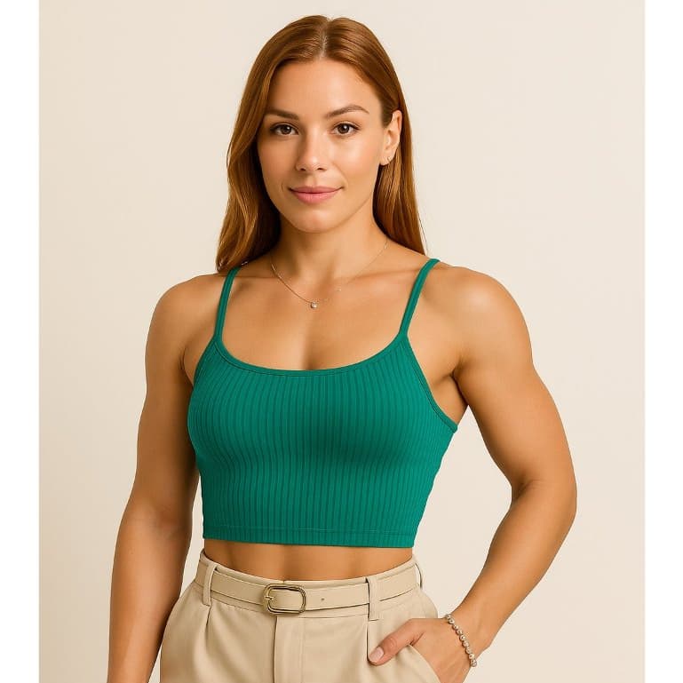 Kit 3 Top Cropped Alcinha Malha Canelada Blusinha Feminina Cropeed Alça Fitness Academia Treino