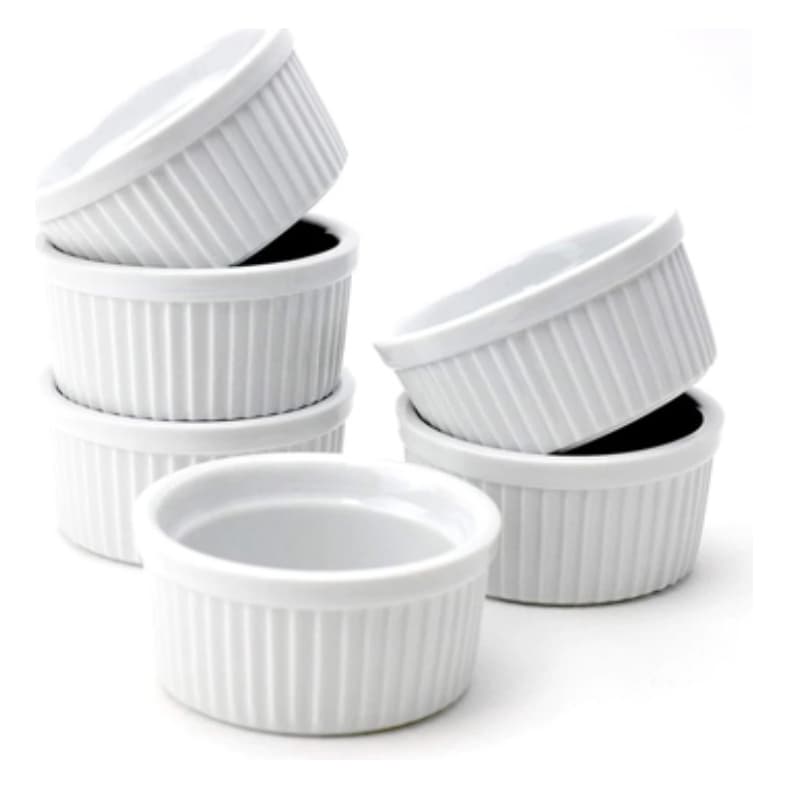 kit 10 Ramekin de porcelana 40ml canelado sobremesas e molhos