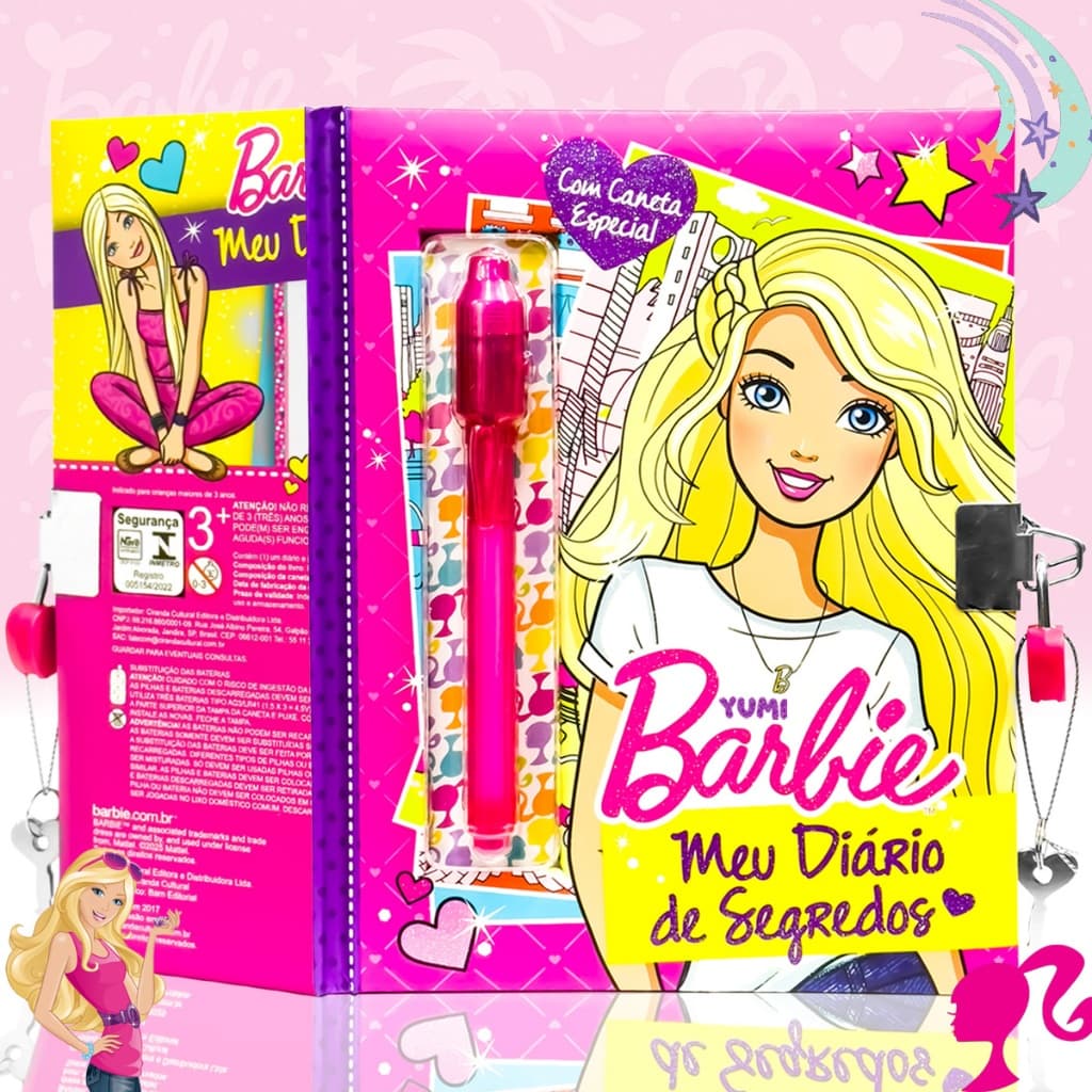 Diário Mágico Barbie | Livro Infantil Com Caneta Invisível | Segredos E Diversão Para Meninas