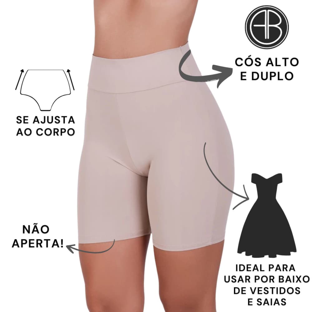 Short Feminino Anágua Short Segunda Pele Microfibra Short Cós Alto Para Usar com Vestido