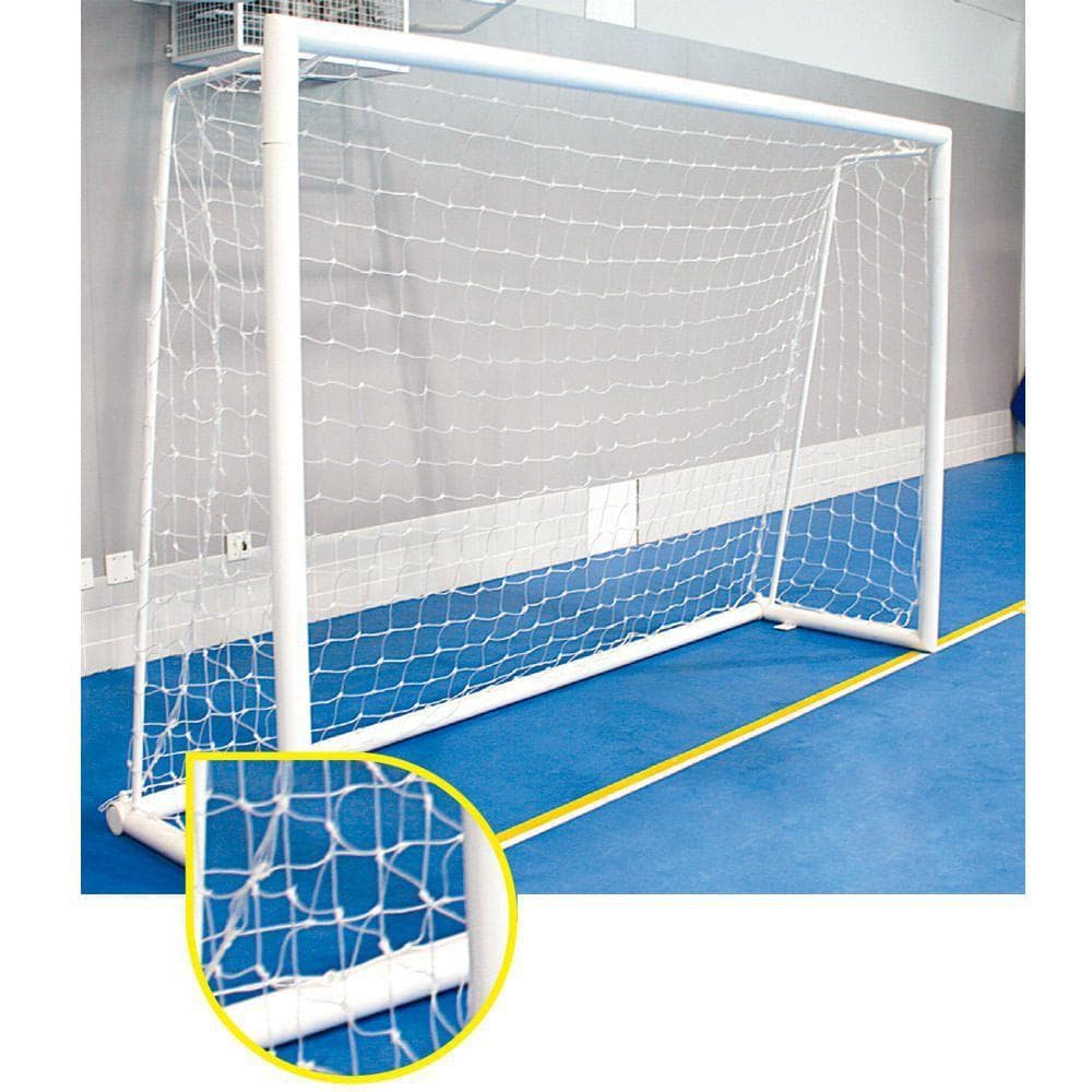 Rede Futebol Futsal Salão Fio 6mm Caixote Seda Branco Par