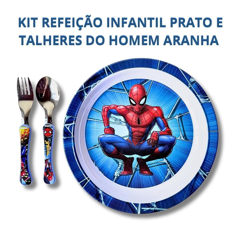 Kit Refeição Infantil Homem-Aranha Melamina – Segurança e Diversão nas Refeições