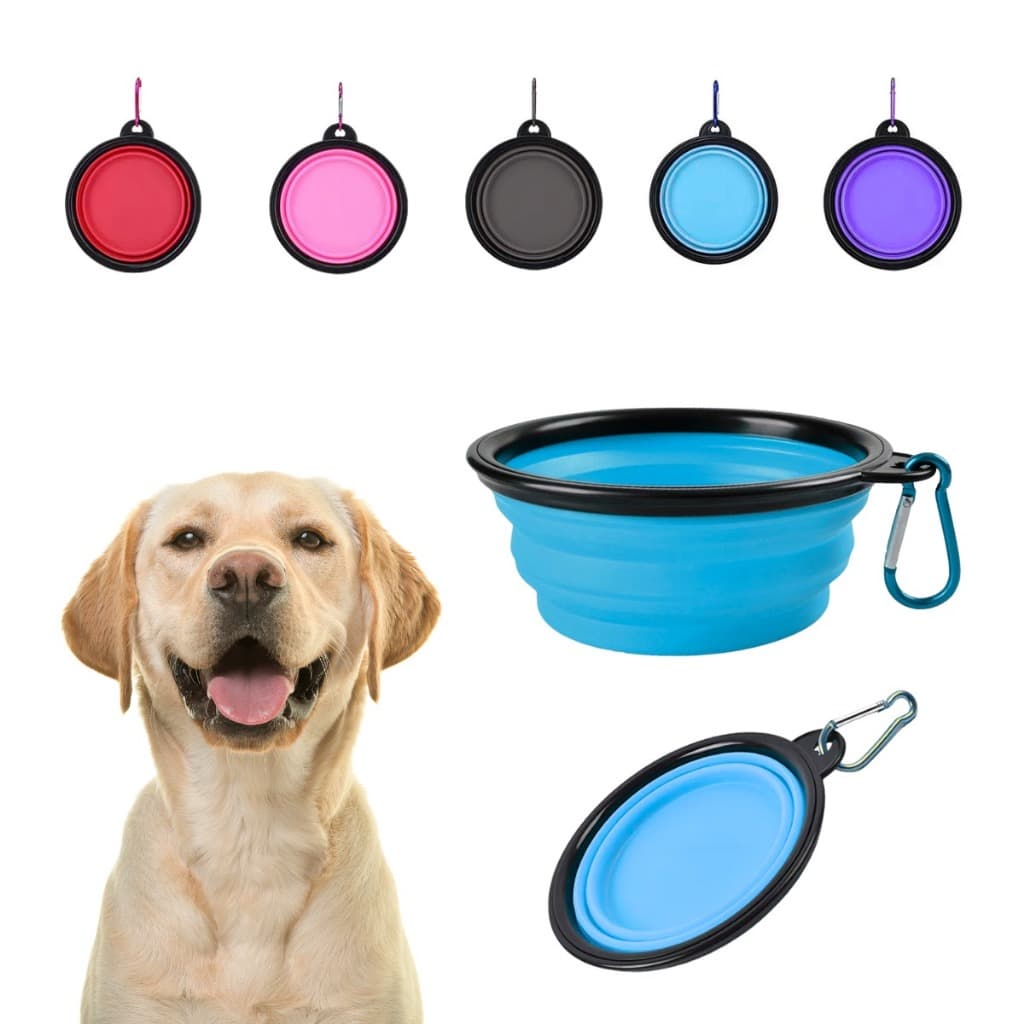 Pote Retrátil Portátil Pet 700ml Comedouro e Bebedouro Silicone Atóxico para Cães e Gatos Viagem Passeio