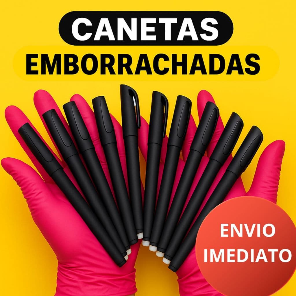 Kit Caneta em Gel Preta 12 unidades Papelaria Escola 0.5mm
